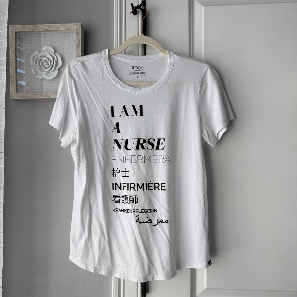 FIGS White Nurse Statement Tee